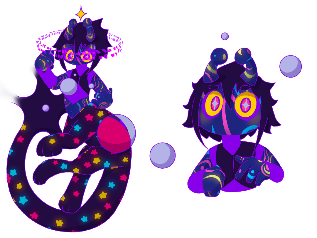 The box art for Ink Unknown, the doll that represnts the part of my future thats too far away to imagine.