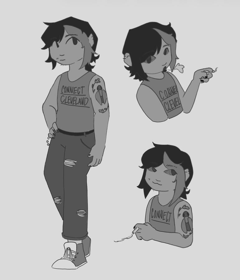Character sheet for Cedar, one of the comic side characters